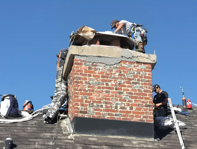South Pasadena Chimney Sweep installing a custom chimney crown in South Pasadena, CA
