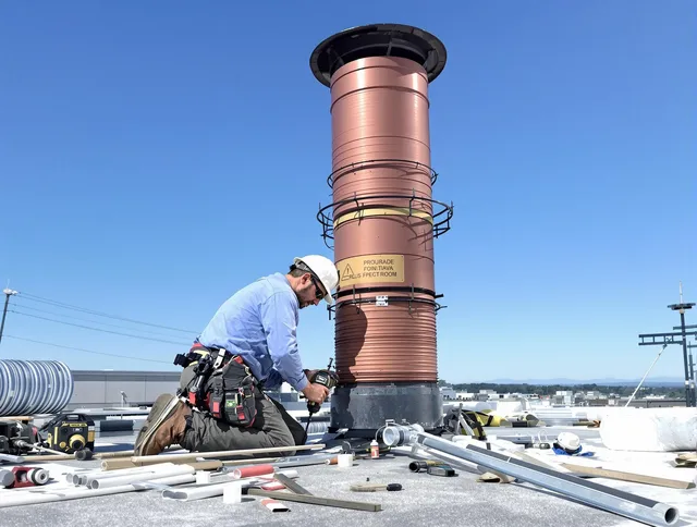 Installed chimney liner by South Pasadena Chimney Sweep in South Pasadena, CA