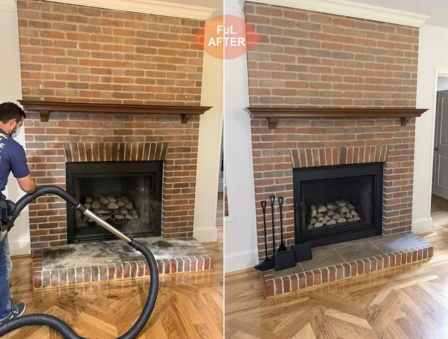 South Pasadena Chimney Sweep carefully sanitizing a fireplace in South Pasadena, CA