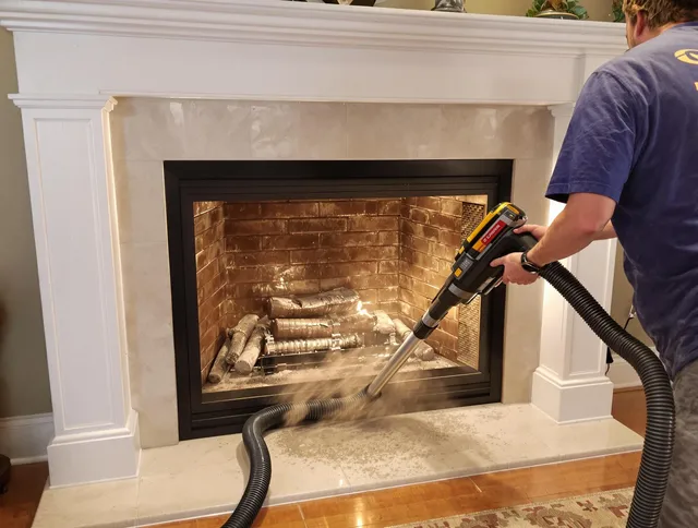 Fireplace cleaning performed by South Pasadena Chimney Sweep in South Pasadena, CA